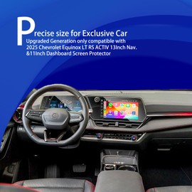 XXCIWP 2pcs 2025 Chevy Equinox Screen Protector for 2025 Chev rolet Equinox LT RS ACTIV 11.3" Navigation Display&11" Dashboard 2025 Equinox Accessories Tempered Glass Equinox 2025