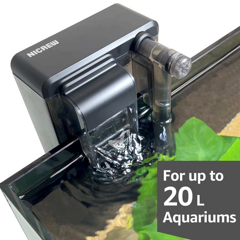 NICREW Slim Aquarium Filter, Quiet Fish Tank HOB Filters for