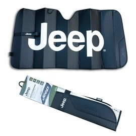 Plasticolor New JEEP Black Matte Car Truck Suv Front Windshield Accordion Folding Sun Shade