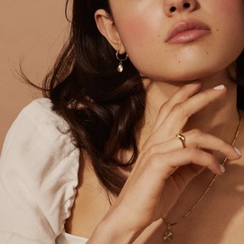 MIA Jewelry Pendant Sun Drop Earrings - Huggie Hypoallergenic Earrings, Waterproof, and Forever Silver - Valentines Day & Mothers Day Gifts - 12mm Diameter, 7mm X 5mm Pendant