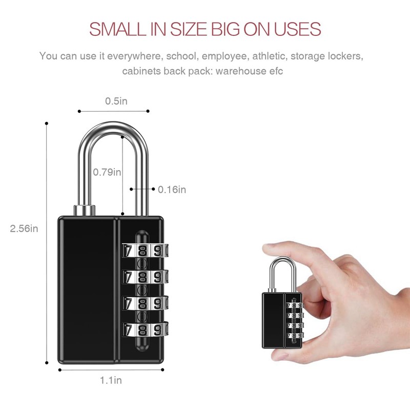 LOFICOPER 2 Pack Combination Lock with 2 Keys, 4 Digit