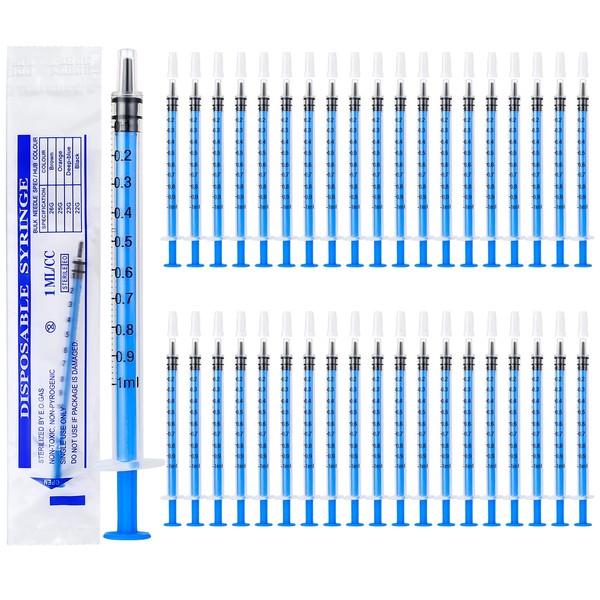 Sinofort 1ml Plastic Syringes,40Pcs Plastic Syringe Without Needle,Small Syringe with