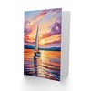 Artery8 Sunset Sailing Vibrant Sail Boat Seascape for Him or