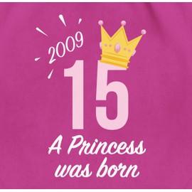 Shirtracer - Gym Bag Backpack - 15th Birthday - Fifteenth Girl Princess 2009, 2 Fuchsia