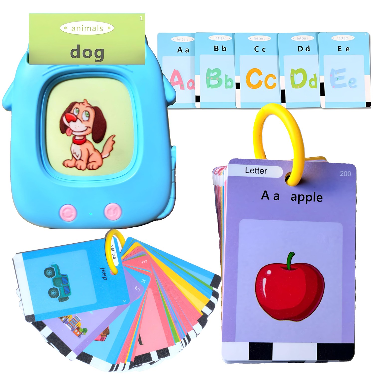 Unbreakable PVC Talking Flash Cards, Toddler Toys with 274 Sight Words ...