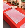 Christmas Pink Placemats Set of 4, Winter White Snowflake Place