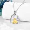 YAFEINI Golden Retriever Necklace for Women Sterling Silver Golden Retriever