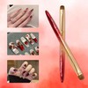 Pure Kolinsky French Nail Brush with Metal Handle (Red-Gold, 14#)