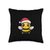 Cute Christmas Honey Bee Xmas Comic Throw Pillow