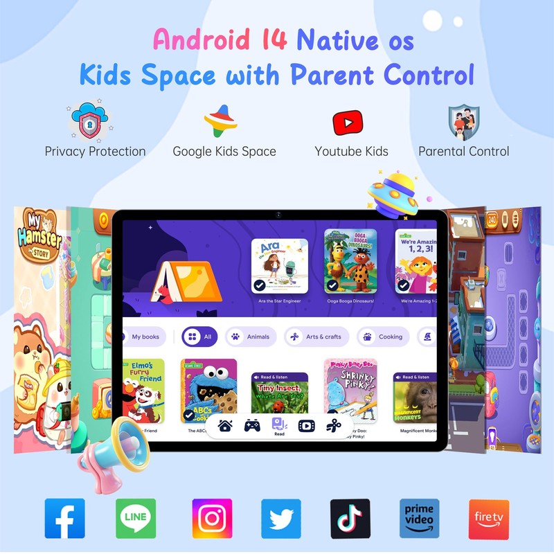 HAOVM Tablet 10 inch Android 14, 4G SIM Unlocked, Kid