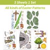 Generic Easter Window Decals, 5 Sheets, Multicolor, Classic Style, PVC