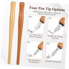 SEWACC Retro Wooden Dip Pen Set with Gothic Flat Tips
