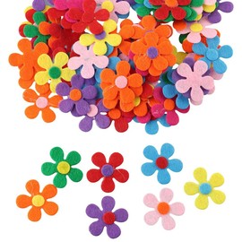 120 Pcs Felt Flower Fabric Flower Decoration, Handmade Craft DIY for Knitting, 28mm, Multicolor