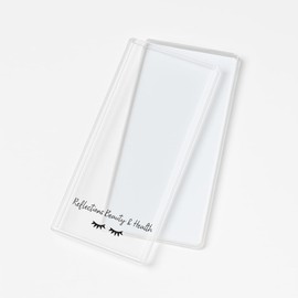 Acrylic Eyelash Storage Box - Eyelash Extension Organizer Box - Lash Organizer Tiles for Lash Extension - Perfect for Eyelash Holder, Eyelash Case and Eyelash Storage Case (clear & white)