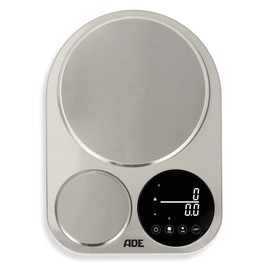 ADE Küchenwaage digital mit 2 Plattformen 5kg/1g & 500g/0,1g | duale Präzisionswaage auf 0,1g genau | Feinwaage für die Küche | perfekt als Kaffeewaage oder zum Brot backen | 5 kg Tragkraft
