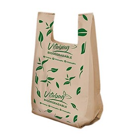 Bolsa Biodegradable De Camiseta Tipo Poliseda Marca Vitabag (1 Kg). (Grande 30x60cm)