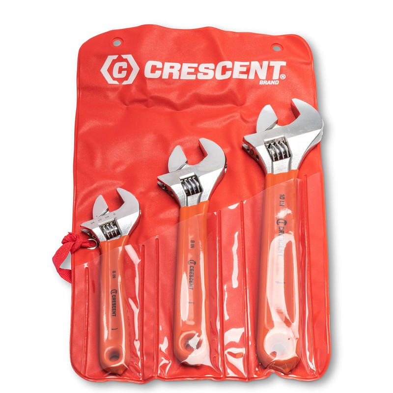 Crescent 3 Piece Adjustable Cushion Grip Wrench Set 6", 8"