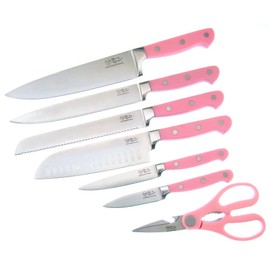 Hen & Rooster HRI036 Seven piece Kitchen Set Pink Tactical Knives