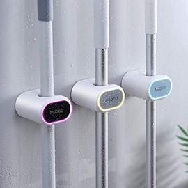 YoungNee Mop-Besen-Halter, Wandmontage, für Haushalt, selbstklebende Aufbewahrung, Kleiderbügel, Hakenleisten, Küche, Badezimmer, Organizer (3 Stück) (MOP HOOKS-2)