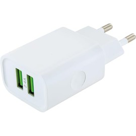 Schwaiger 230 V Charging Adaptor 2 x USB 2.4 A White