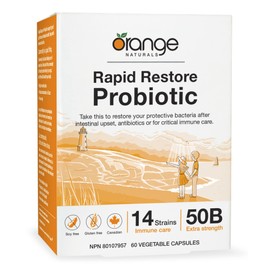 Orange Naturals - Rapid Restore Probiotic, 60 v-caps - Helps to Maintain and Support Immune Function - Promote a Favorable Gut Flora - Source of Probiotics