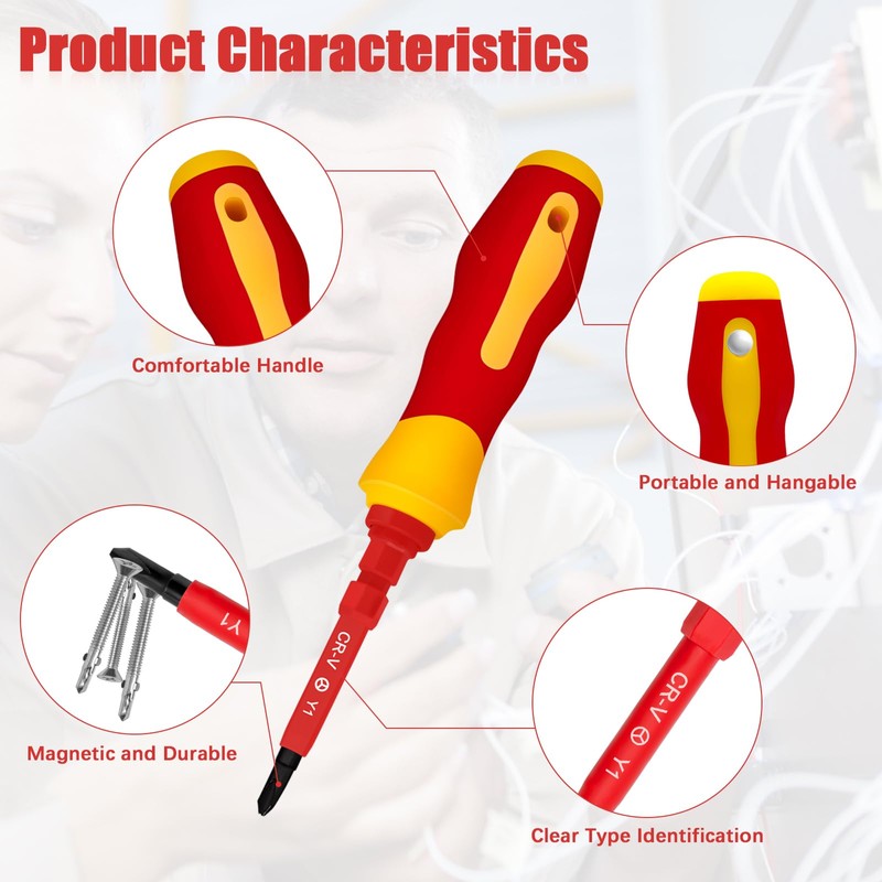 TRUEIN 8 Piece Precision Screwdriver Set, VDE Magnetic Screwdriver Sets