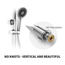 BESy Extra Long PVC Shower Hose - 100 Inches, Flexible Hand Held Replacement for RV, Bathing, Toilet Cleaning, Pet Bathing - Silver