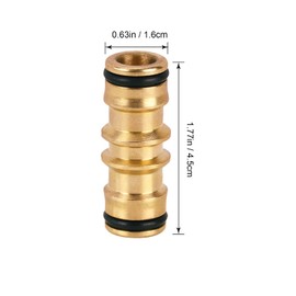 Tesmotor Brass Double Connector Garden Hose Connector Brass Double Plug Connector for Hose Watering Devices Pack of 4