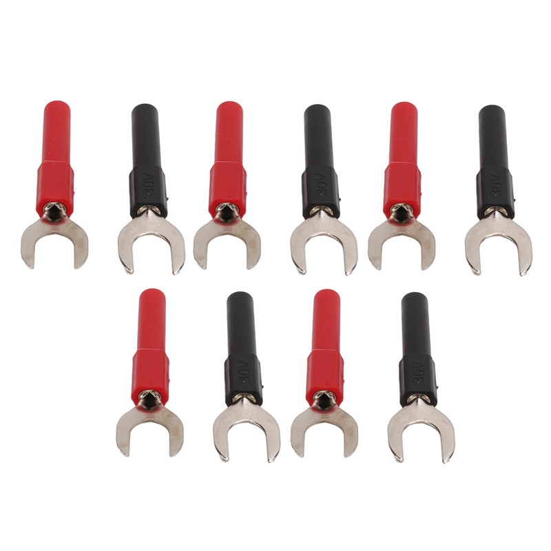 10pcs Copper Plated Banana Y Spade Plug 4mm Jack for