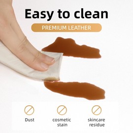 15.7"x23.6" Waterproof Makeup mat -Easy to Clean PU Leather Vanity Table Protector, No-Slip Vanity Mat for Makeup Brushes, Jewelry, Skincare (White)