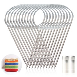 Agatige Agujas para Tejer Calcetines, Agujas de Tejer Circulares Suaves para Uso Profesional para la Familia para Amigos para Principiantes para Uso General, 11 Agujas de Tejer de Hilo Redondo