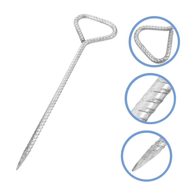Outanaya 4PCS Heavy Duty Steel Tent Stakes Galvanized Ground Pegs