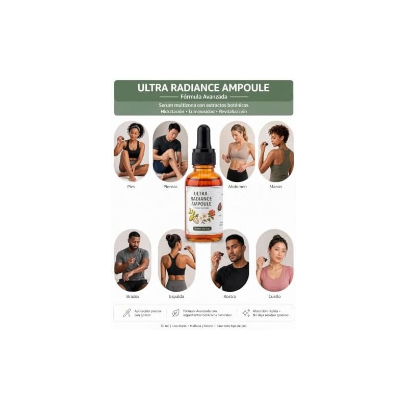Ultra Radiance Ampoule Sérum Facial con Extractos Naturales 30 ml