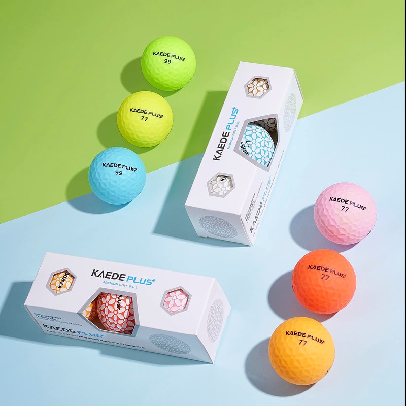 KAEDE Golf Balls PLUS 12 Color Set, 1 Dozen (Pack