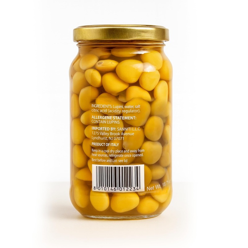 Sanniti Italian Lupini Beans Jar, 18.7 oz (Pack of 1)