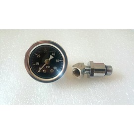 60 PSI Oil Pressure Gauge with Adapter Fitting for Shovelhead & Big Twin EVO
