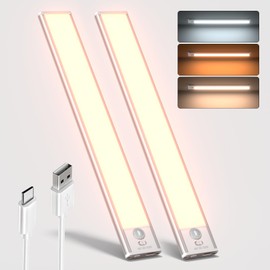 Ayovoch Under Cabinet Lighting, 108LED Rechargeable Motion Sensor Cabinet Light 11.8Inch, 3 Color Temps 9000K Dimmable Magnetic Closet Lights, Wireless Under Cabinet Lights for Kitchen, Hallway