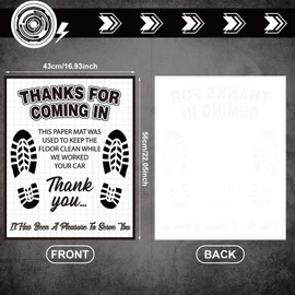 Drydiet 500 Pcs Waterproof Car Floor Mats Covers Protector Automotive Floor Mats Disposable Auto Vehicles PE Plastic Car Vehicle Mat Bulk Printed with Cute Footprint Words (White,16.93 x 22.05 Inch)