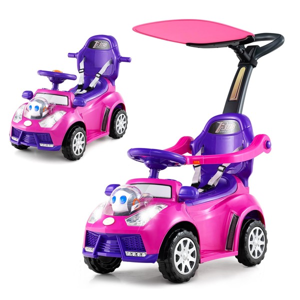 Costzon Push Car for Toddlers, 3 in 1 Stroller Sliding