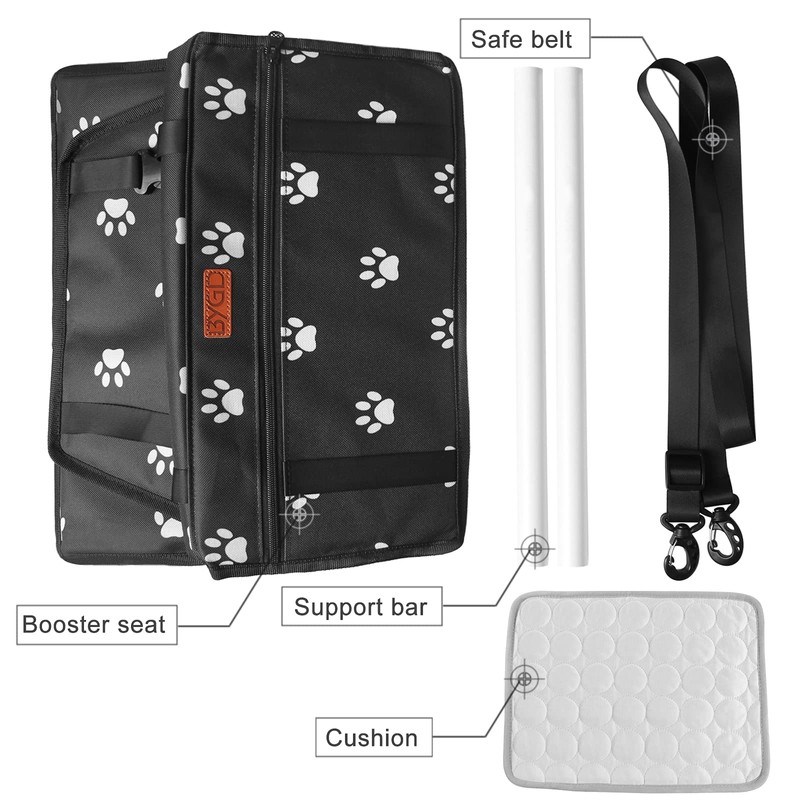 BYGD Dog Car Seat, with Upgrade Support Rod, Breathable and