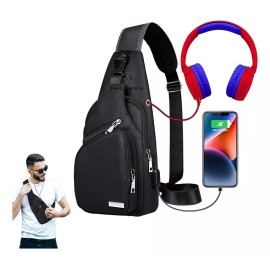 Dolores Pechera Mochila Antirrobo Usb Cuero Bandolera Cruzada Hombro
