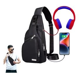 Dolores Pechera Mochila Antirrobo Usb Cuero Bandolera Cruzada Hombro