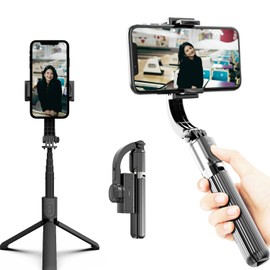 Smartphone Gimbal Selfie Stick, Tripod, Selka Stick, Wireless, Foldable, Single Hand Held, Single Axis Stabilizer, 5 Stage Telescopic Selfie Stick, Automatic Rotation Stabilizer, Smartphone Tripod,