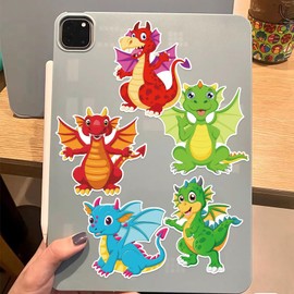 24 Sheet Dragon Stickers Make Your Own Dragon Sticker for Kids 3+, Cartoon Make-a-face Sticker Girls Boys Dragons Birthday Party Decorations,DIY Dragons Craft Birthday Party Favor Supplies (White)