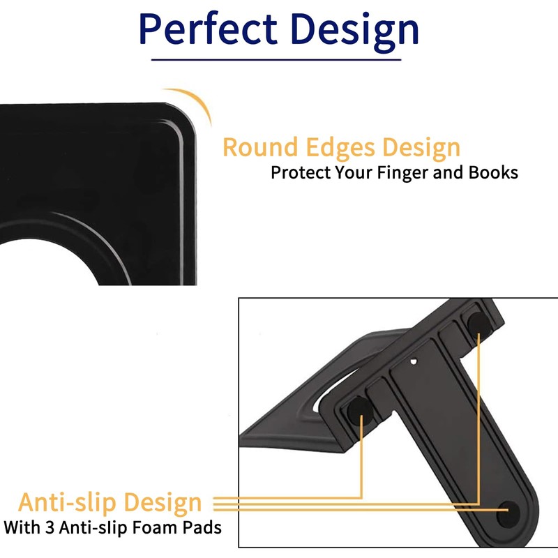 Jekkis 20pcs Metal Bookends for Shelves, 6.6"x 5.7"x 5" Black
