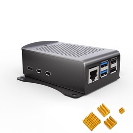 ZkeeShop Metal Case for Raspberry Pi 5 Aluminium with Heatsink, Wall Mountable, Compatible with Raspberry Pi 5