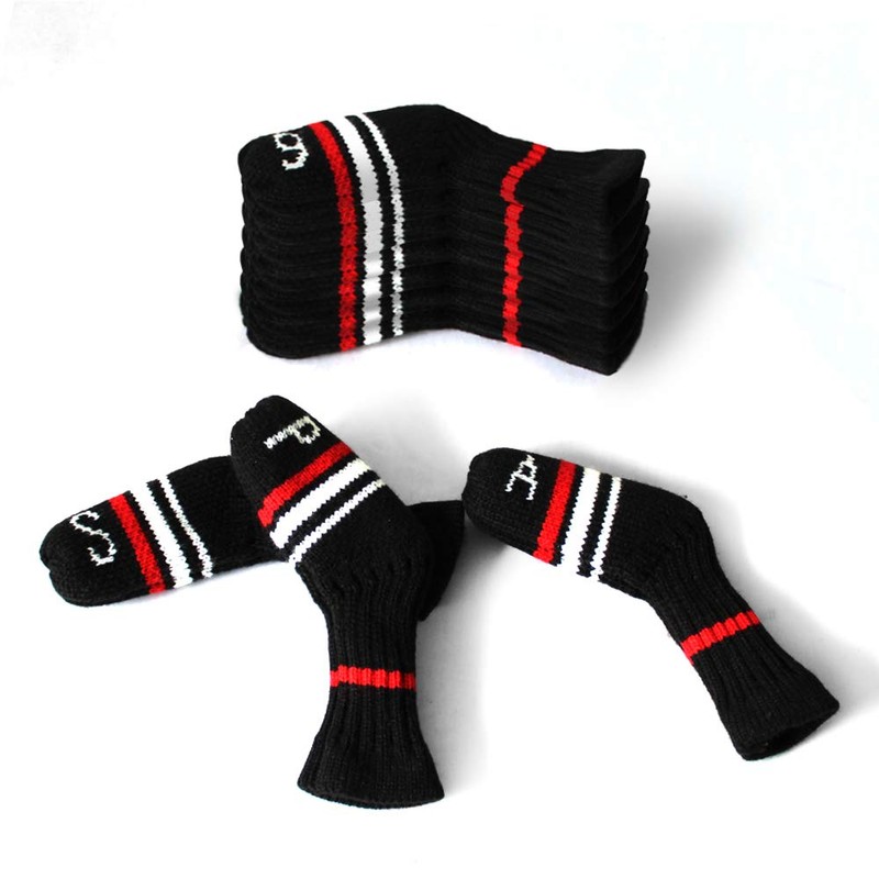 10 Pcs Golf Iron Covers Cuteness Knitted Socks Shape Washable