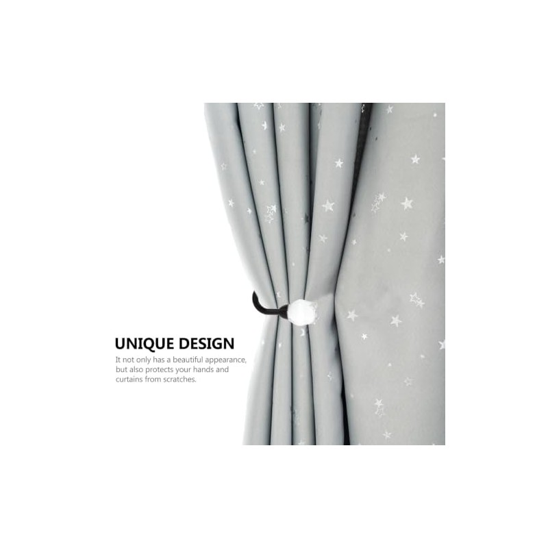 Cabilock Ganchos Decorativos para Cortinas, Cristal Negro