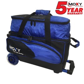 Moxy Bowling Products Blade Premium Double Roller Bowling Bag- Royal/Black