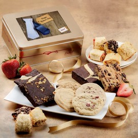 Dulcet Gift Basket Gourmet Signature Variety of Pastries in an Elegant Assembled Tin Box, Unique Father’s Gift Idea Tin for Dad, Men, Grandpa and Husband